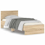 Bed Frame without Mattress with Headboard Sonoma Oak 90x190 cm - Front View
