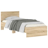 Bed Frame without Mattress with Headboard Sonoma Oak 90x190 cm - Top-Down View