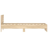 Bed Frame without Mattress with Headboard Sonoma Oak 90x190 cm - Rear View