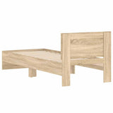Bed Frame without Mattress with Headboard Sonoma Oak 90x190 cm - Close-Up Angle