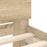 Bed Frame without Mattress with Headboard Sonoma Oak 90x190 cm - Low Angle