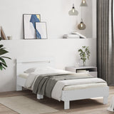 Bed Frame without Mattress with LED Lights White 90x190 cm - Side View
