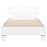 Bed Frame without Mattress with LED Lights White 90x190 cm - Close-Up Angle