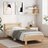 Bed Frame without Mattress with LED Lights Sonoma Oak 90x190 cm - Side View