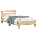 Bed Frame without Mattress with LED Lights Sonoma Oak 90x190 cm - 45-Degree Angle