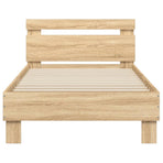 Bed Frame without Mattress with LED Lights Sonoma Oak 90x190 cm