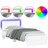 Bed Frame without Mattress with LED Lights White 90x190 cm - Front View