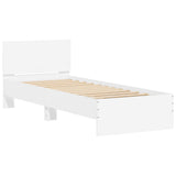 Bed Frame without Mattress with LED Lights White 90x190 cm - Side View
