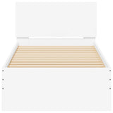 Bed Frame without Mattress with LED Lights White 90x190 cm - Close-Up Angle