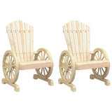 Garden Adirondack Chairs 2 pcs Solid Wood Fir - Front View