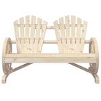 Garden Adirondack Chair 2-Seater Solid Wood Fir
