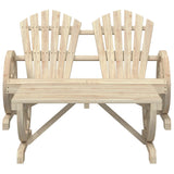 2 Piece Garden Lounge Set Solid Wood Fir - Side View