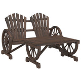 2 Piece Garden Lounge Set Solid Wood Fir - Front View