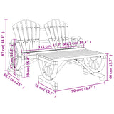 2 Piece Garden Lounge Set Solid Wood Fir - Low Angle