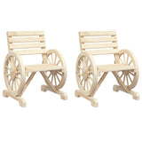 Garden Chairs 2 pcs 58x58x78.5 cm Solid Wood Fir - Front View