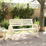 Garden Bench 2-Seater Solid Wood Fir - Side View