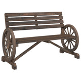 Garden Bench 2-Seater Solid Wood Fir - Front View
