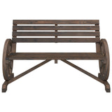 Garden Bench 2-Seater Solid Wood Fir - Top-Down View