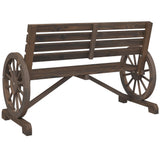 Garden Bench 2-Seater Solid Wood Fir - Rear View
