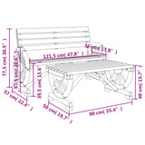 2 Piece Garden Lounge Set Solid Wood Fir - Low Angle
