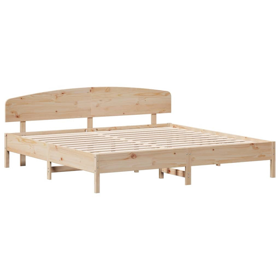 Bed Frame without Mattress 183x203 cm King Solid Wood Pine
