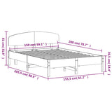 Bed Frame without Mattress 150x200 cm Solid Wood Pine - Extra Image