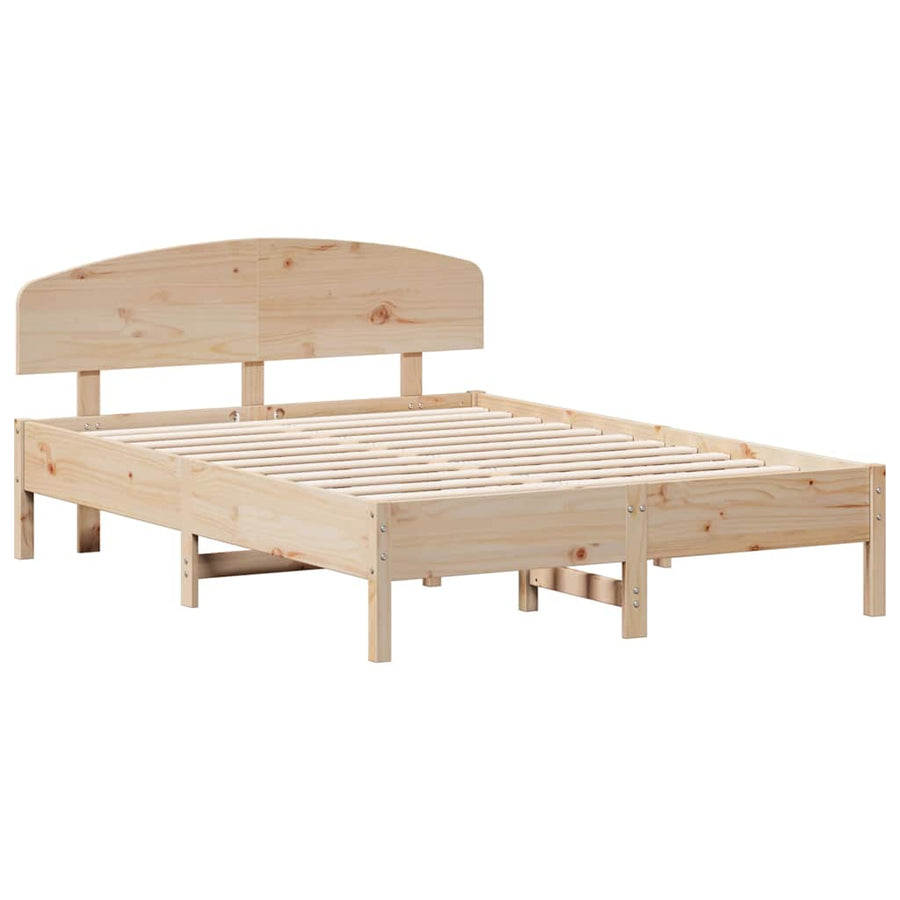 Bed Frame without Mattress 135x190 cm Solid Wood Pine