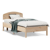Bed Frame without Mattress 90x190 cm Solid Wood Pine - Front View