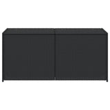 Garden Storage Box Black 283L Poly Rattan - Top-Down View