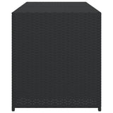 Garden Storage Box Black 283L Poly Rattan - 45-Degree Angle