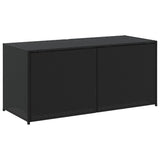 Garden Storage Box Black 283L Poly Rattan - Rear View
