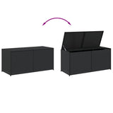 Garden Storage Box Black 283L Poly Rattan - Close-Up Angle