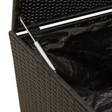 Garden Storage Box Black 283L Poly Rattan - Low Angle