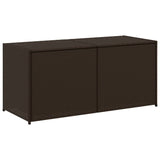 Garden Storage Box Brown 283L Poly Rattan - Front View