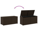 Garden Storage Box Brown 283L Poly Rattan - Close-Up Angle