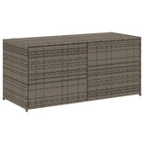 Garden Storage Box Grey 283L Poly Rattan - Front View