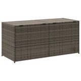 Garden Storage Box Grey 283L Poly Rattan - Rear View