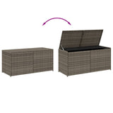 Garden Storage Box Grey 283L Poly Rattan - Close-Up Angle
