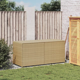 Garden Storage Box Mix Beige 283L Poly Rattan - Side View