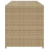 Garden Storage Box Mix Beige 283L Poly Rattan - 45-Degree Angle