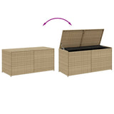 Garden Storage Box Mix Beige 283L Poly Rattan - Close-Up Angle