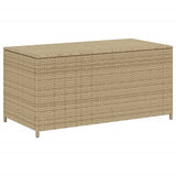 Garden Storage Box Mix Beige 190L Poly Rattan - Front View