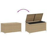 Garden Storage Box Mix Beige 190L Poly Rattan - Close-Up Angle