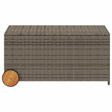 Garden Storage Box with Wheels Grey 190L Poly Rattan - Top-Down View