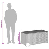Garden Storage Box with Wheels Grey 190L Poly Rattan - Extra Image