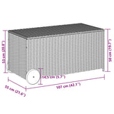 Garden Storage Box with Wheels Grey 190L Poly Rattan - Extra Image