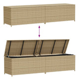 Garden Storage Box Mix Beige 469L Poly Rattan - Close-Up Angle