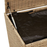 Garden Storage Box Mix Beige 469L Poly Rattan - Low Angle