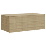 Garden Storage Box Mix Beige 984L Poly Rattan - Front View