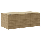 Garden Storage Box Mix Beige 984L Poly Rattan - Rear View